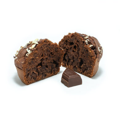 Rozkrojený čokoládový muffin